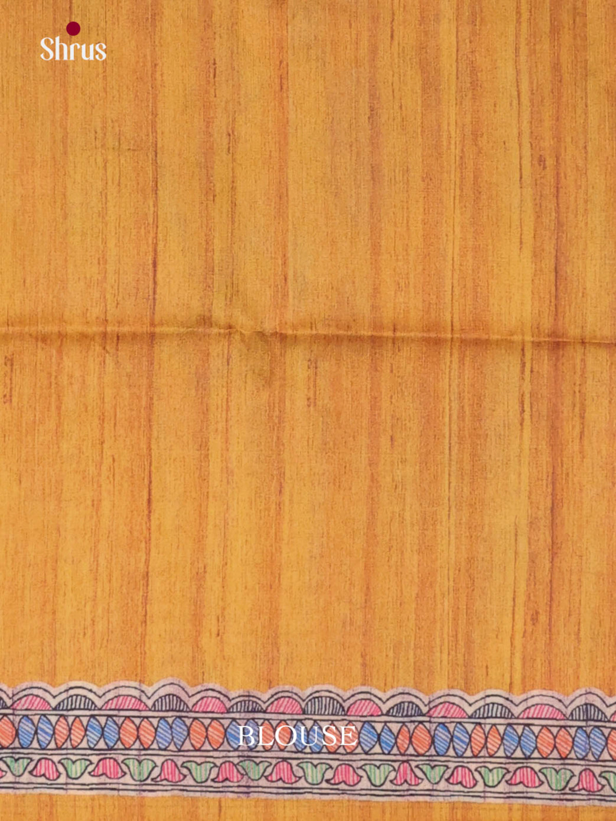 Mustard & Cream- Printed Madhubani Saree