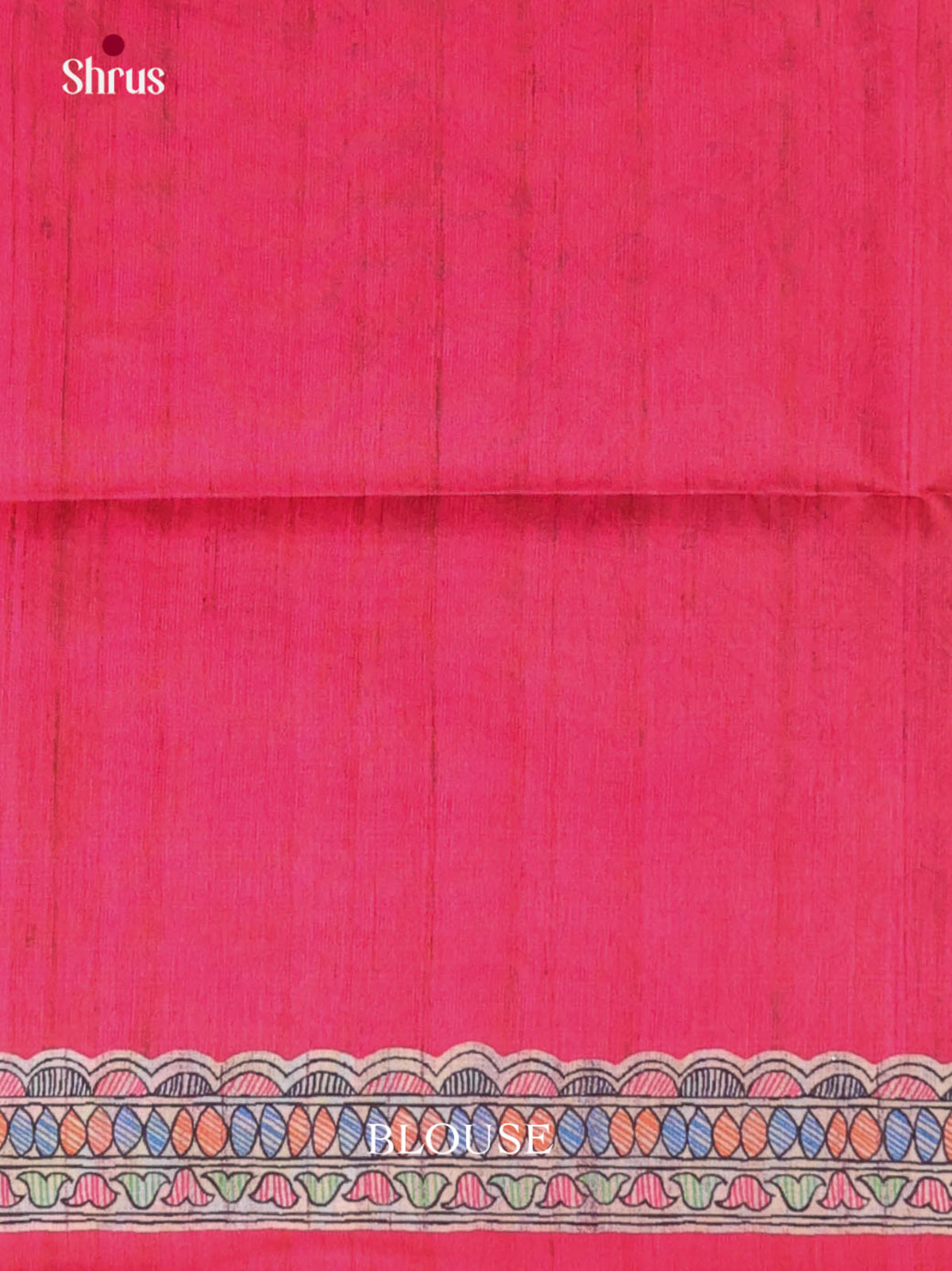 Pink & Cream - Printed Madhubani Saree