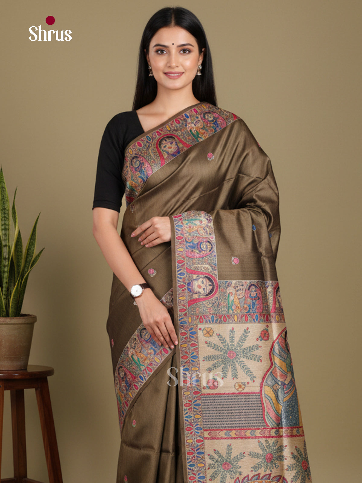 DKS12221 - Printed Madhubani Saree