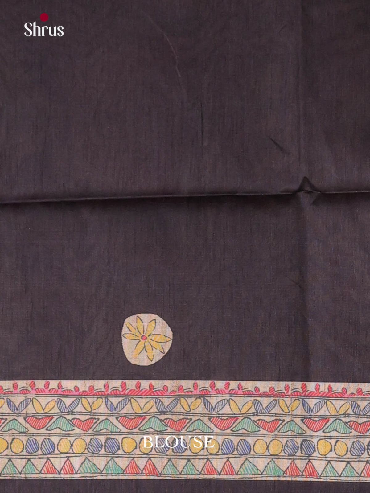 Black - Printed Madhubani Saree