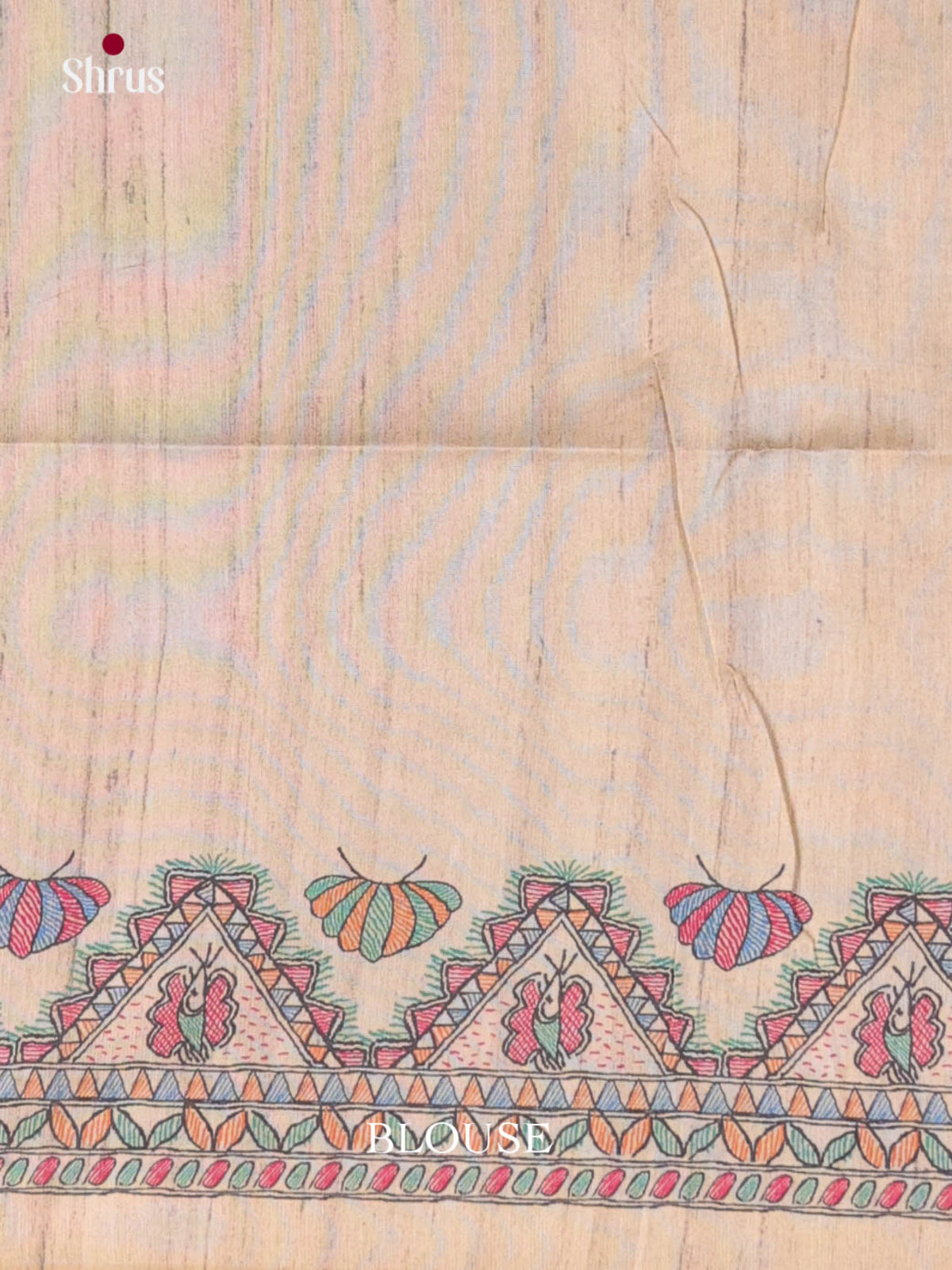 Yellow & Cream- Printed Madhubani Saree