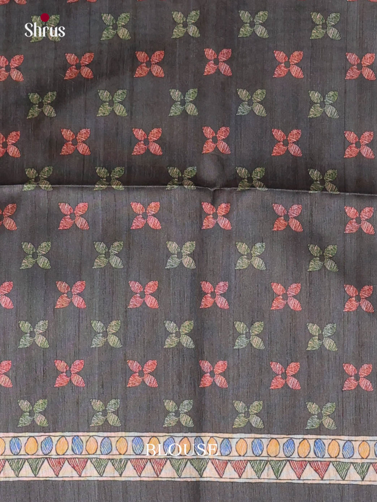 Black & Cream - Printed Madhubani Saree