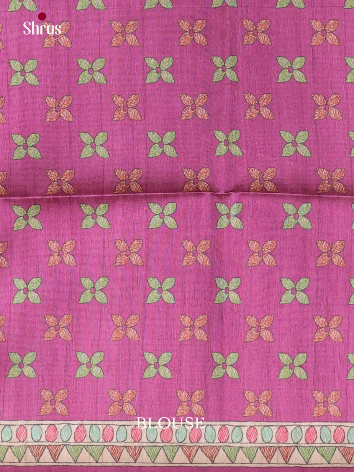 Purple & Cream - Printed Madhubani Saree