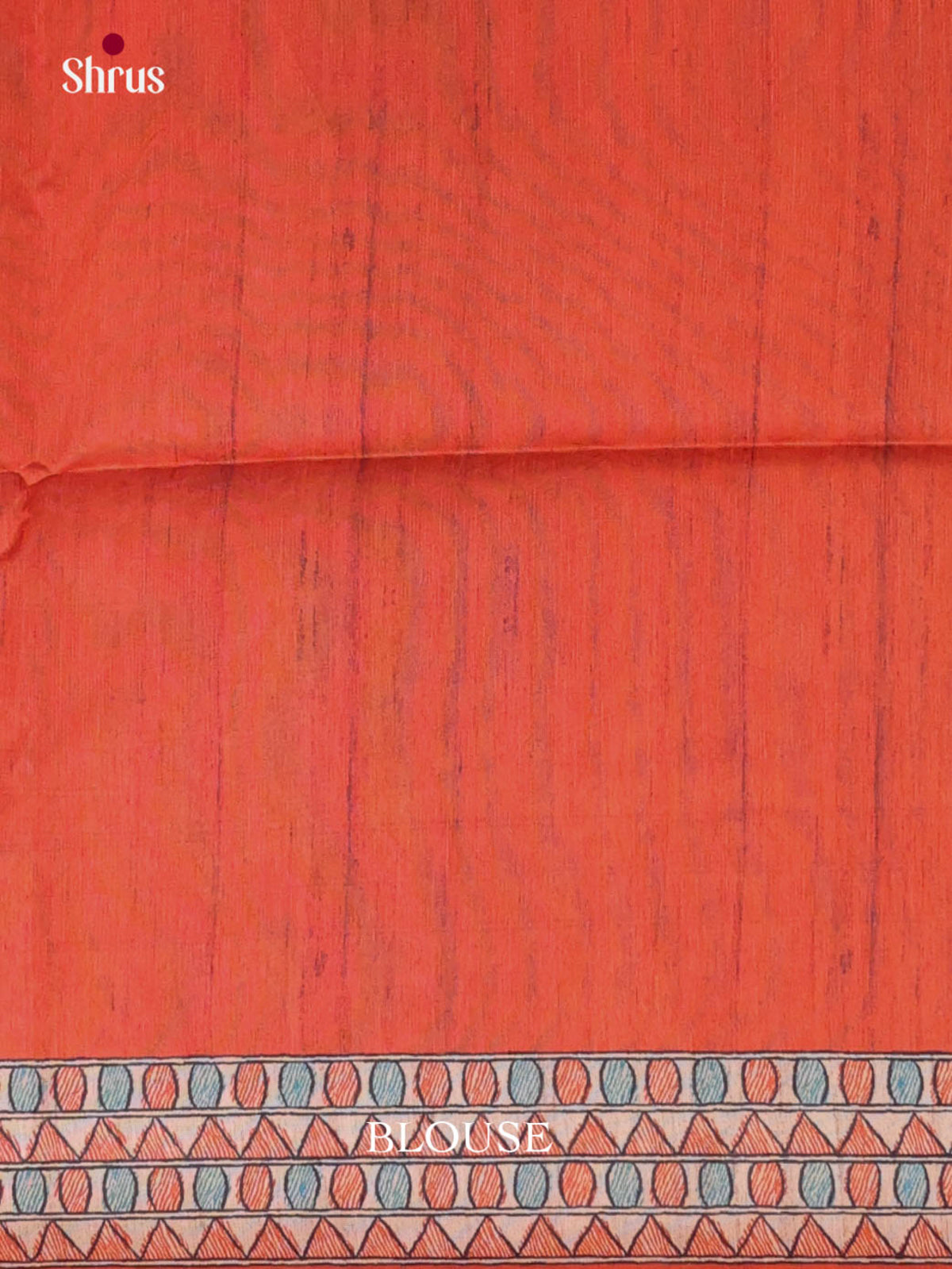 Cream & Brick - Printed Madhubani Saree