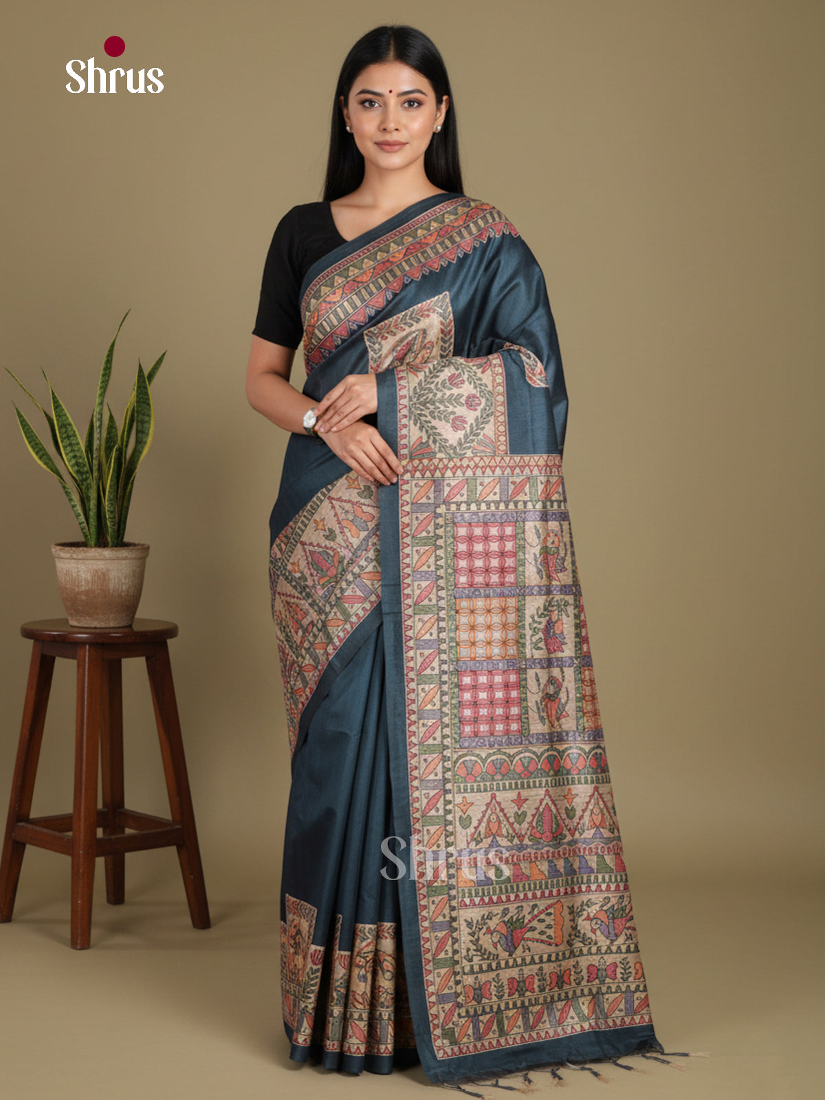 DKS12312 - Printed Madhubani Saree