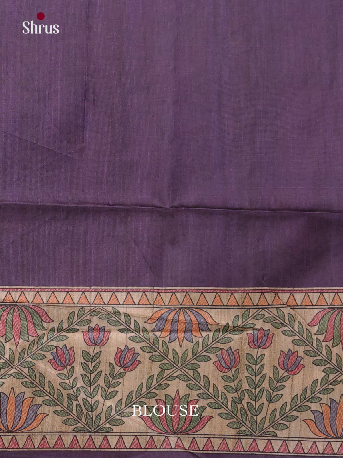 Violet - Printed Madhubani Saree - Shop on Shrus.com