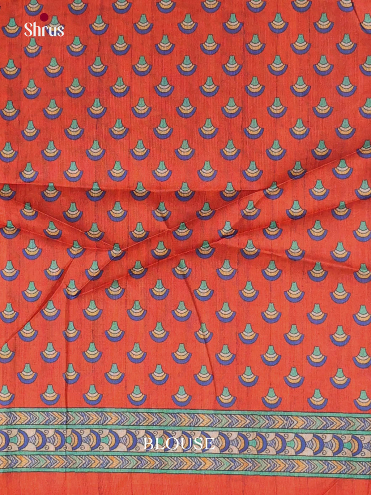 Red - Printed Madhubani Saree