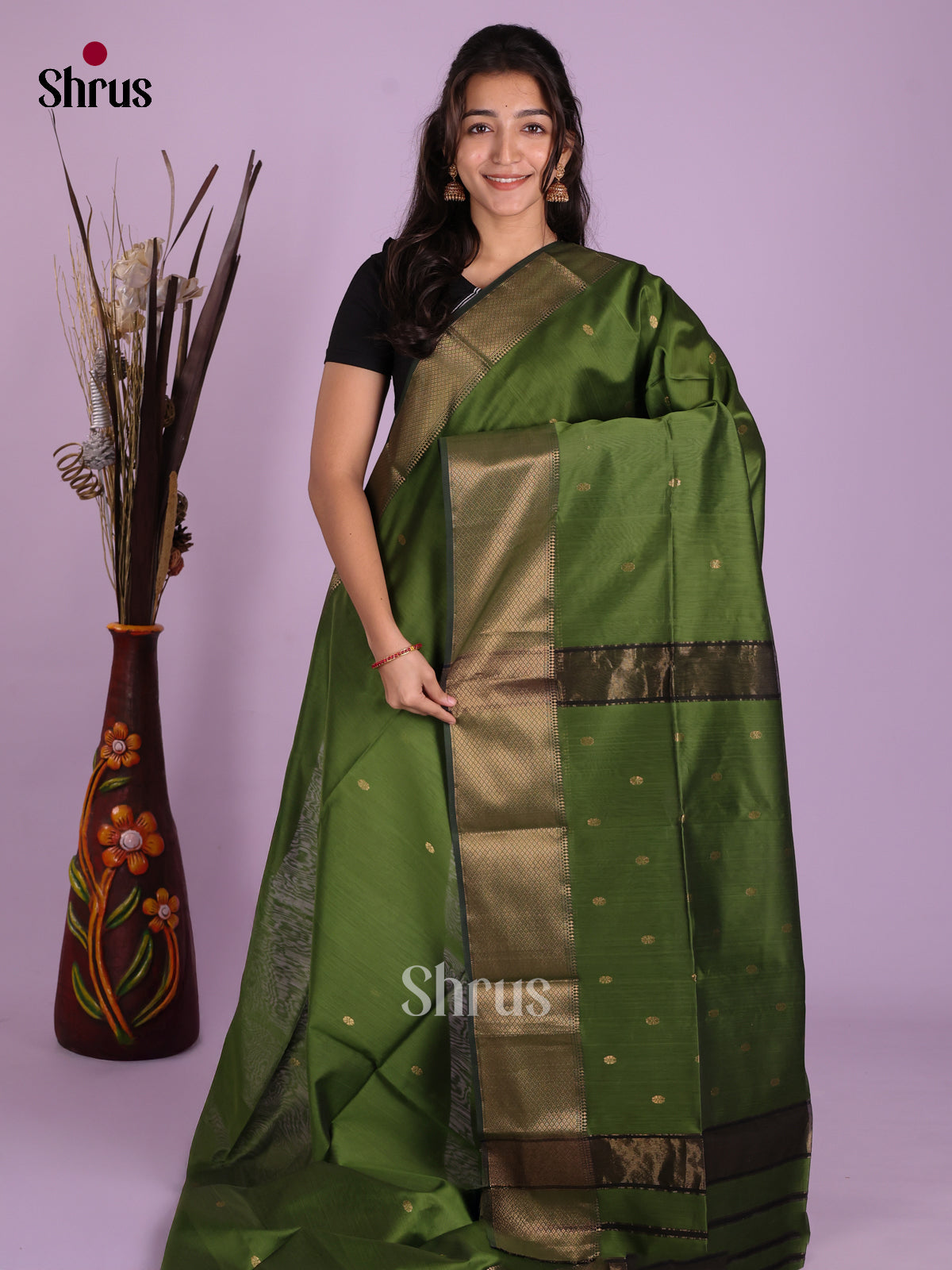 DKS12713 - Maheshwari silkcotton Saree - Shop on Shrus.com
