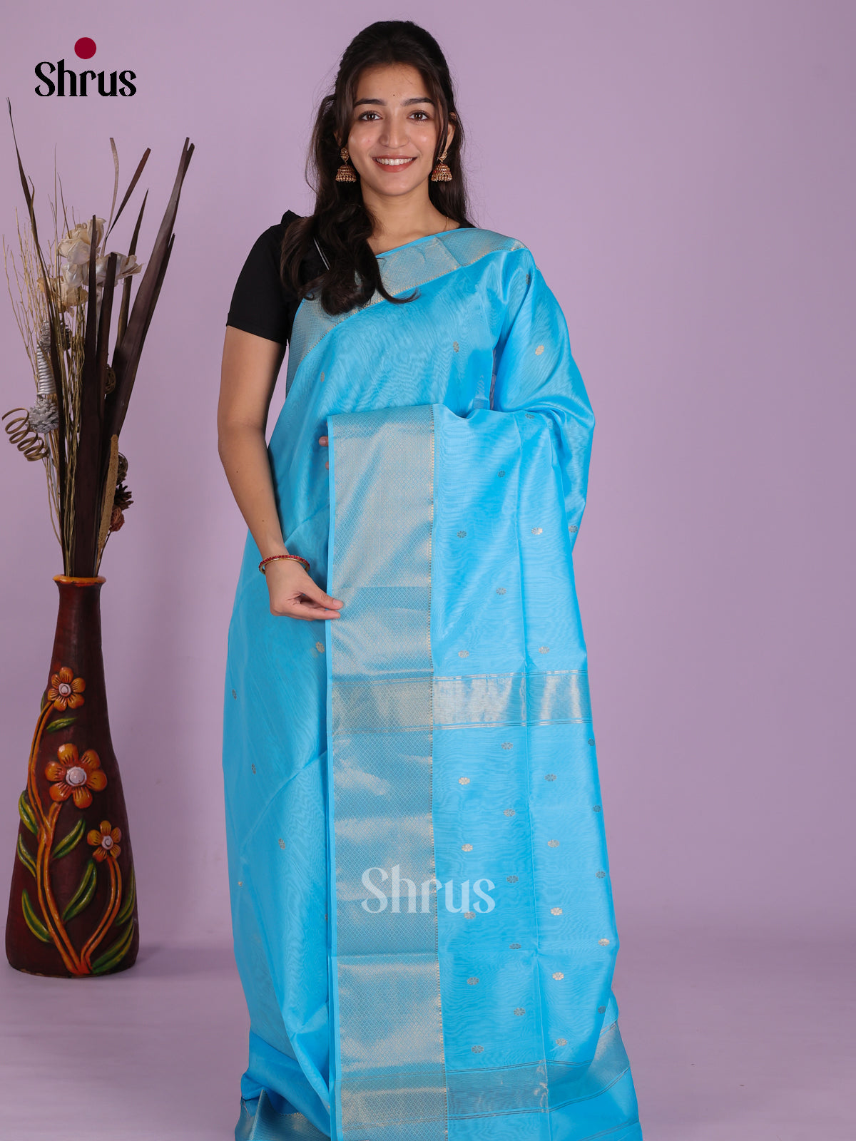DKS12717 - Maheshwari silkcotton Saree - Shop on Shrus.com