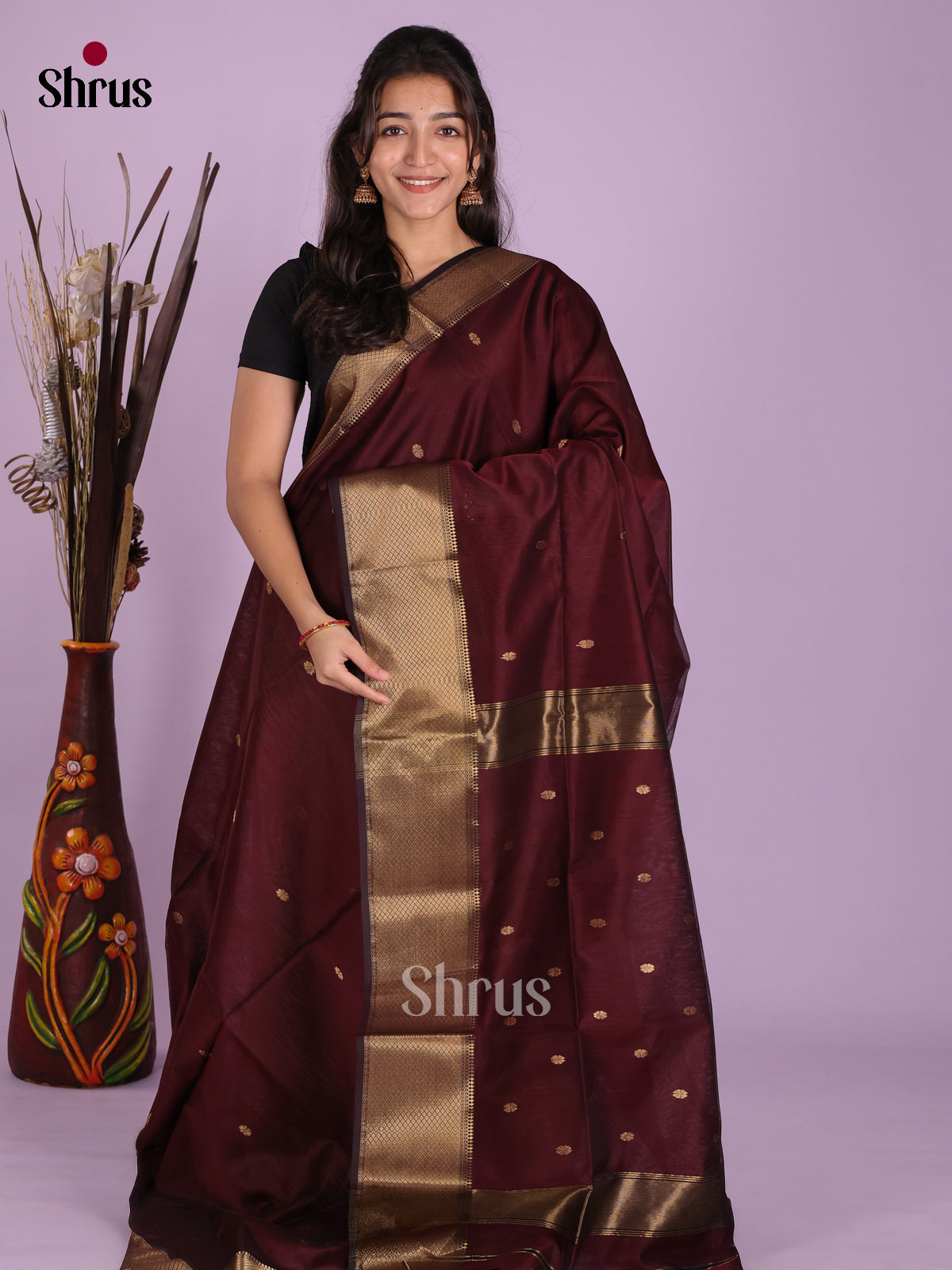 DKS12726 - Maheshwari silkcotton Saree - Shop on Shrus.com