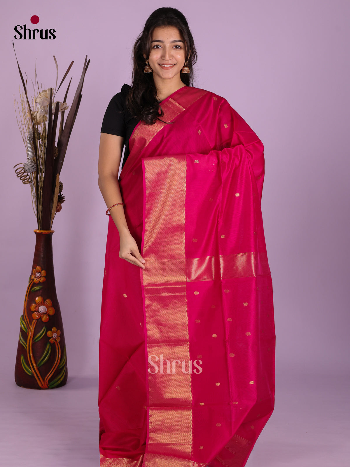 DKS12727 - Maheshwari silkcotton Saree - Shop on Shrus.com