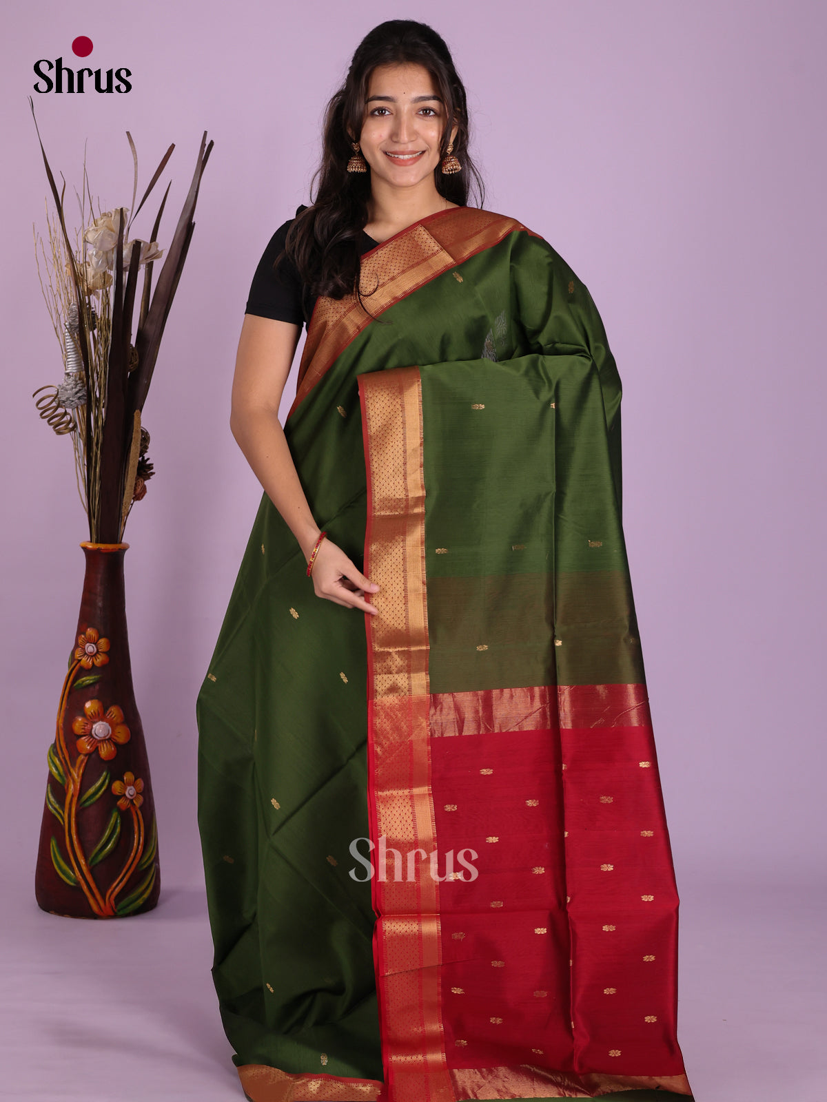 DKS12736 - Maheshwari silkcotton Saree - Shop on Shrus.com