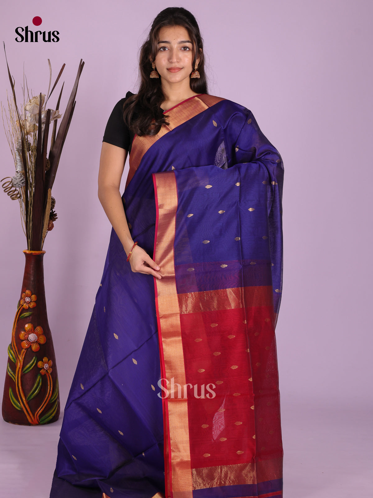 DKS12741 - Maheshwari silkcotton Saree - Shop on Shrus.com