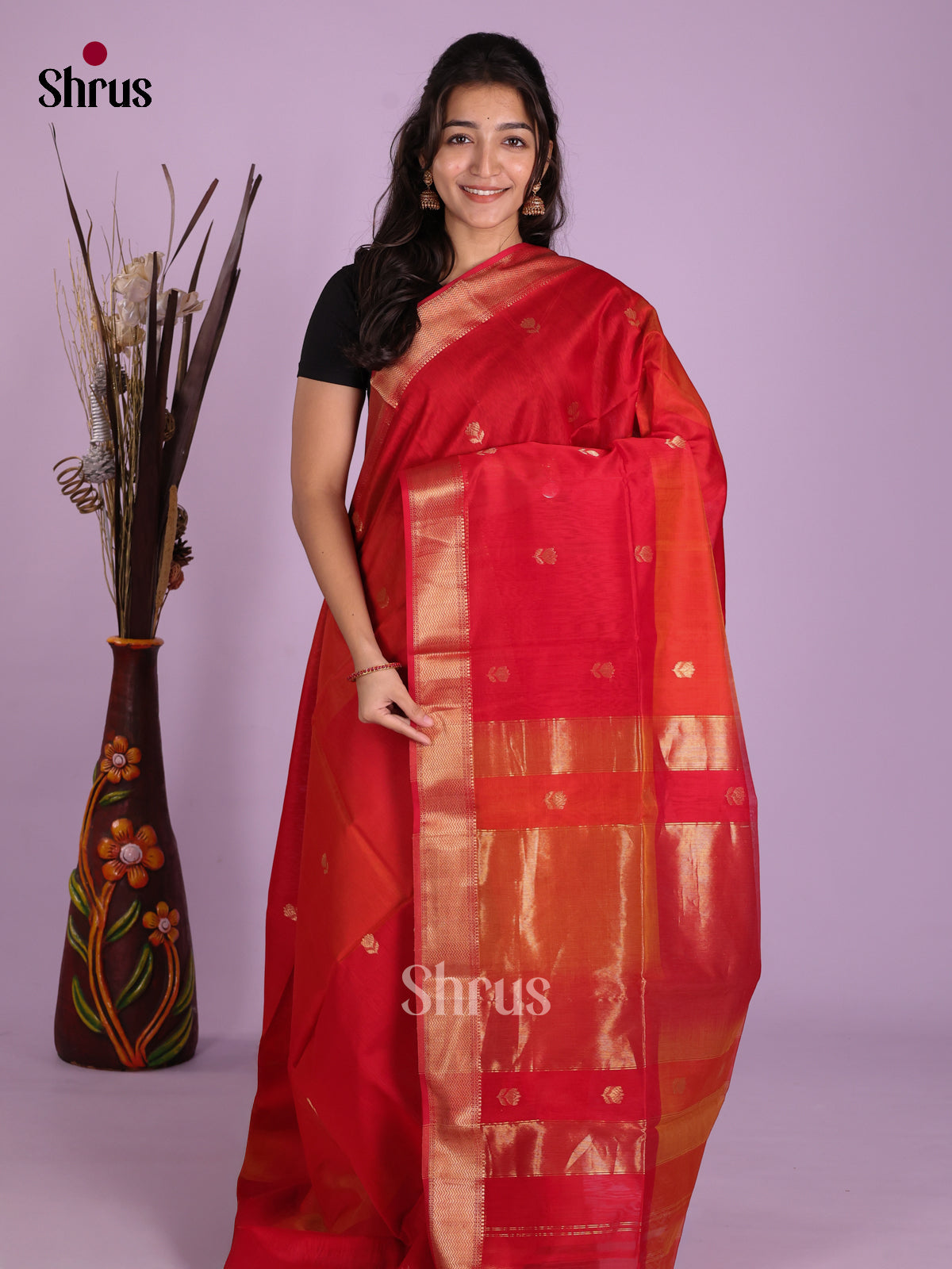 DKS12746 - Maheshwari silkcotton Saree - Shop on Shrus.com