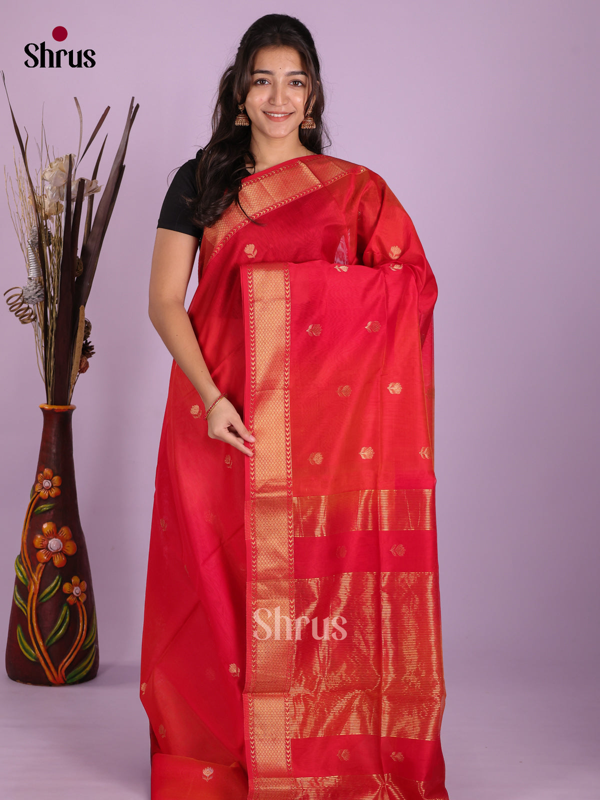 DKS12749 - Maheshwari silkcotton Saree - Shop on Shrus.com