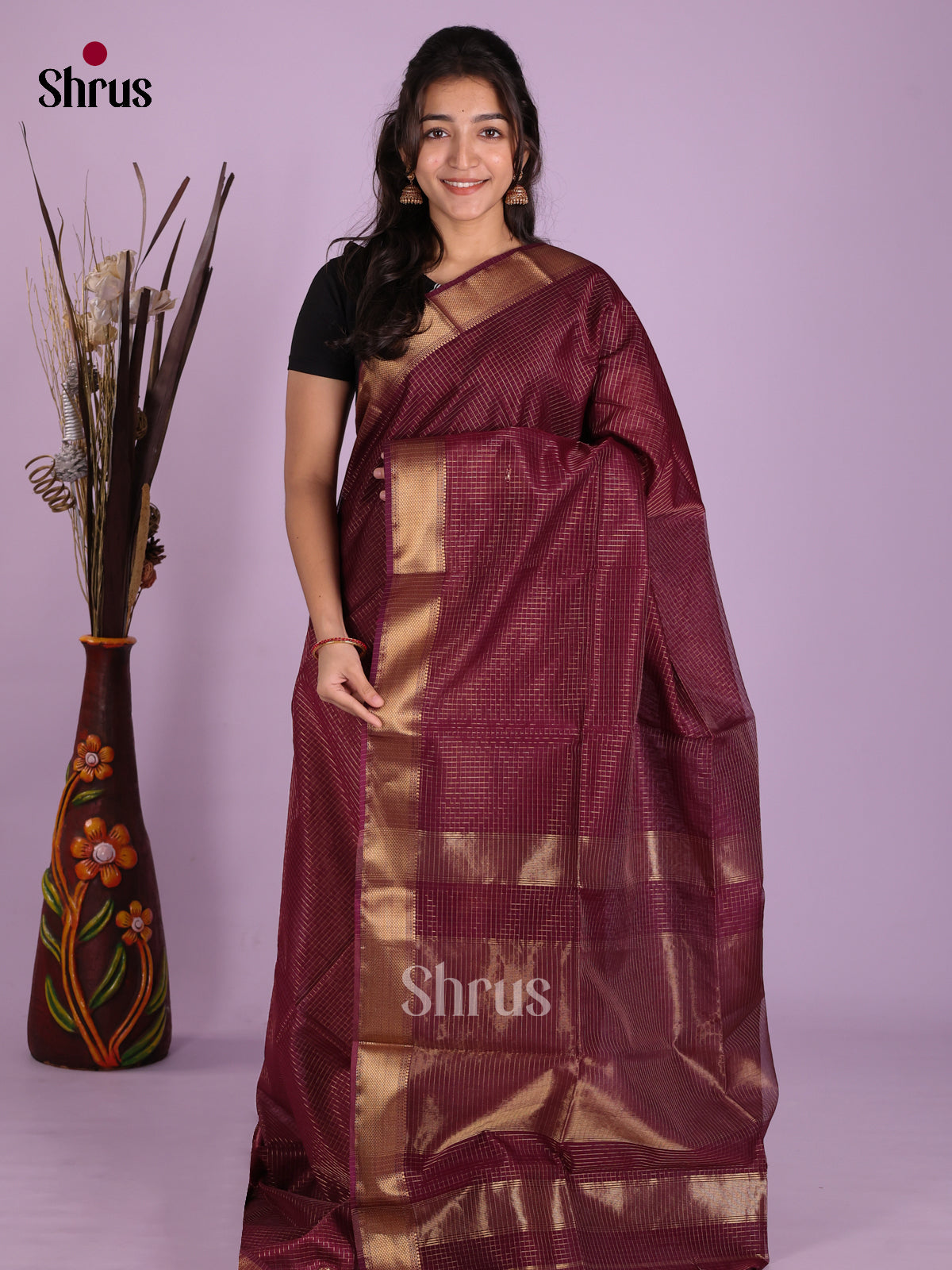 DKS12753 - Maheshwari silkcotton Saree - Shop on Shrus.com