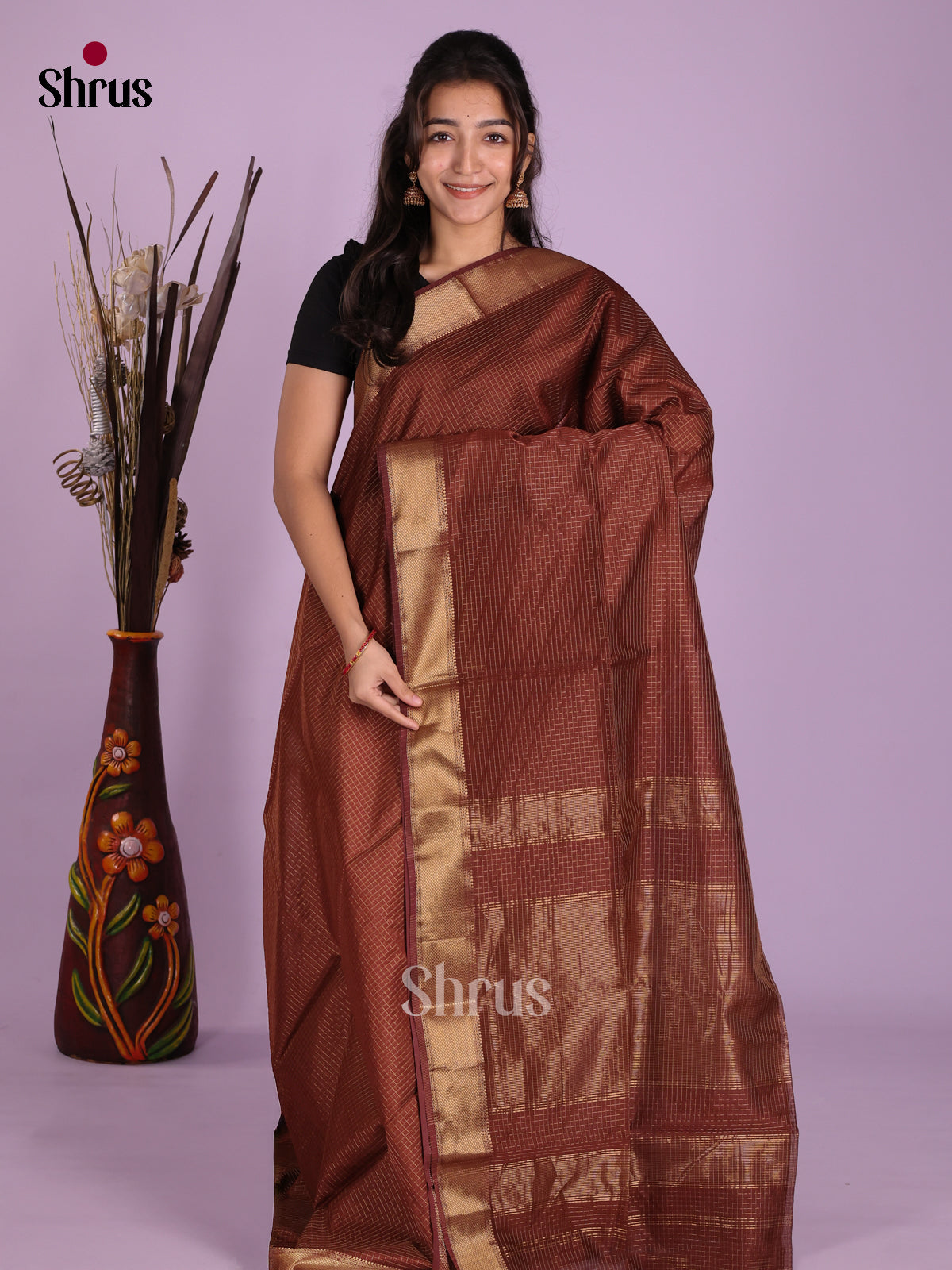 DKS12758 - Maheshwari silkcotton Saree - Shop on Shrus.com