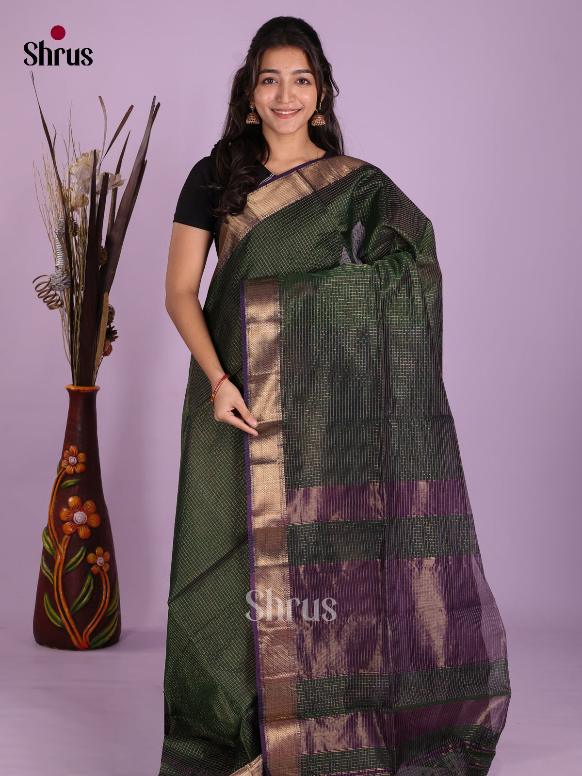 DKS12761 - Maheshwari silkcotton Saree - Shop on Shrus.com