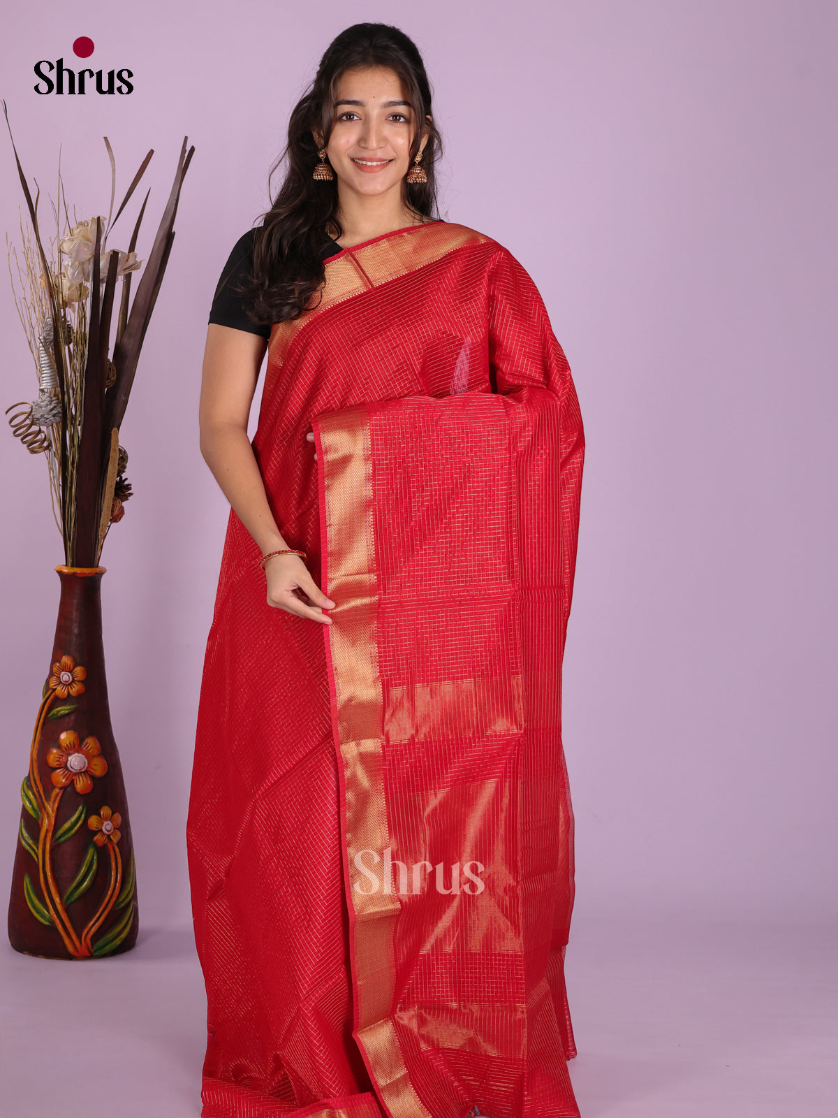 DKS12763 - Maheshwari silkcotton Saree - Shop on Shrus.com