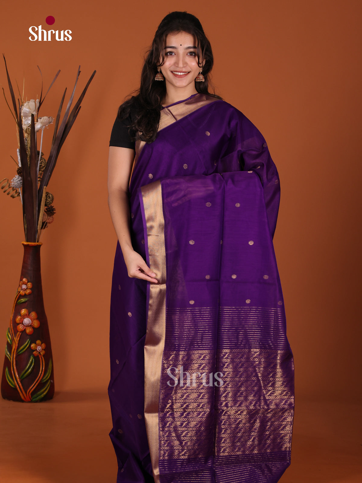 DKS12770 - Maheshwari silkcotton Saree - Shop on Shrus.com