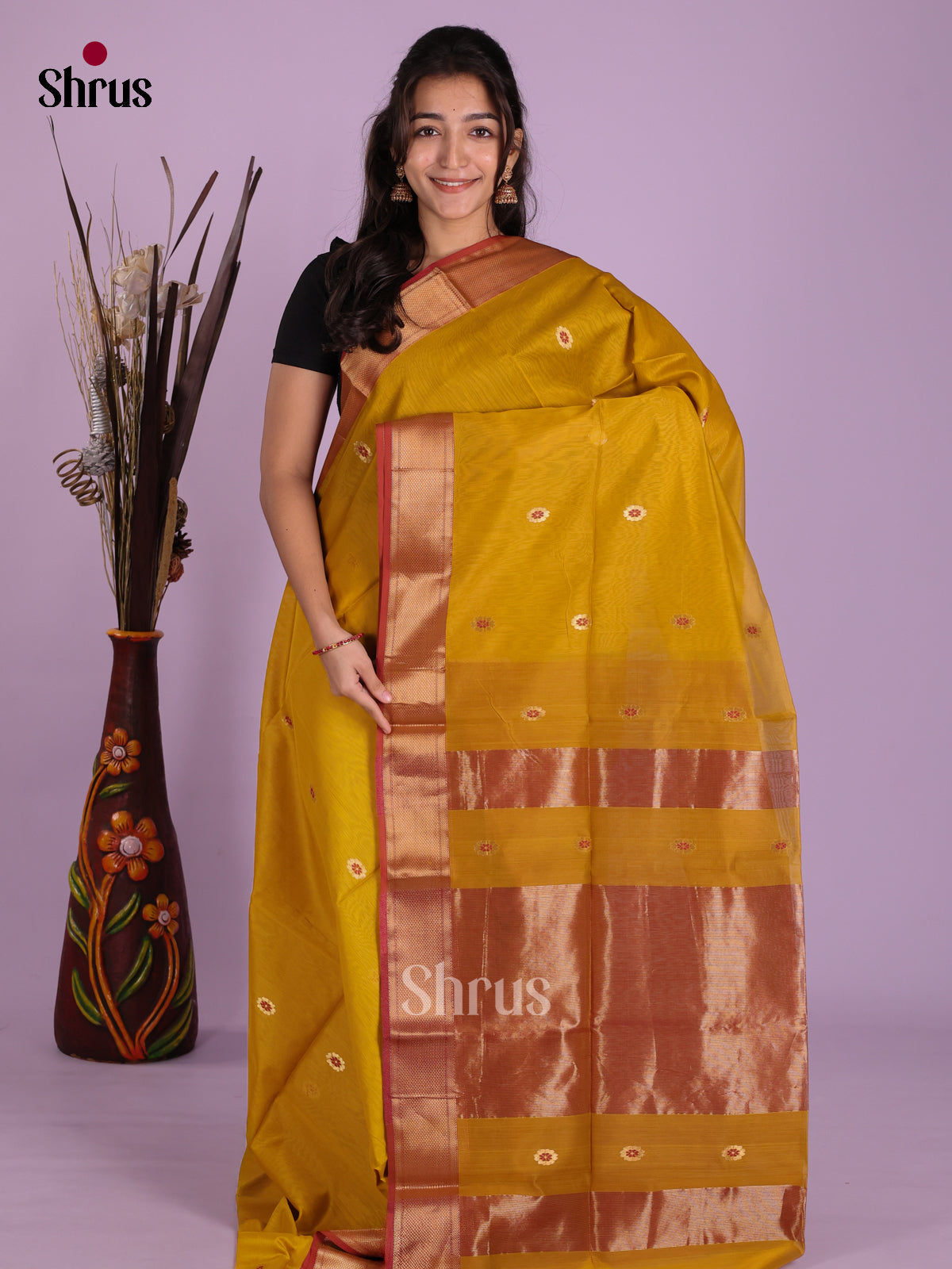DKS12775 - Maheshwari silkcotton Saree - Shop on Shrus.com