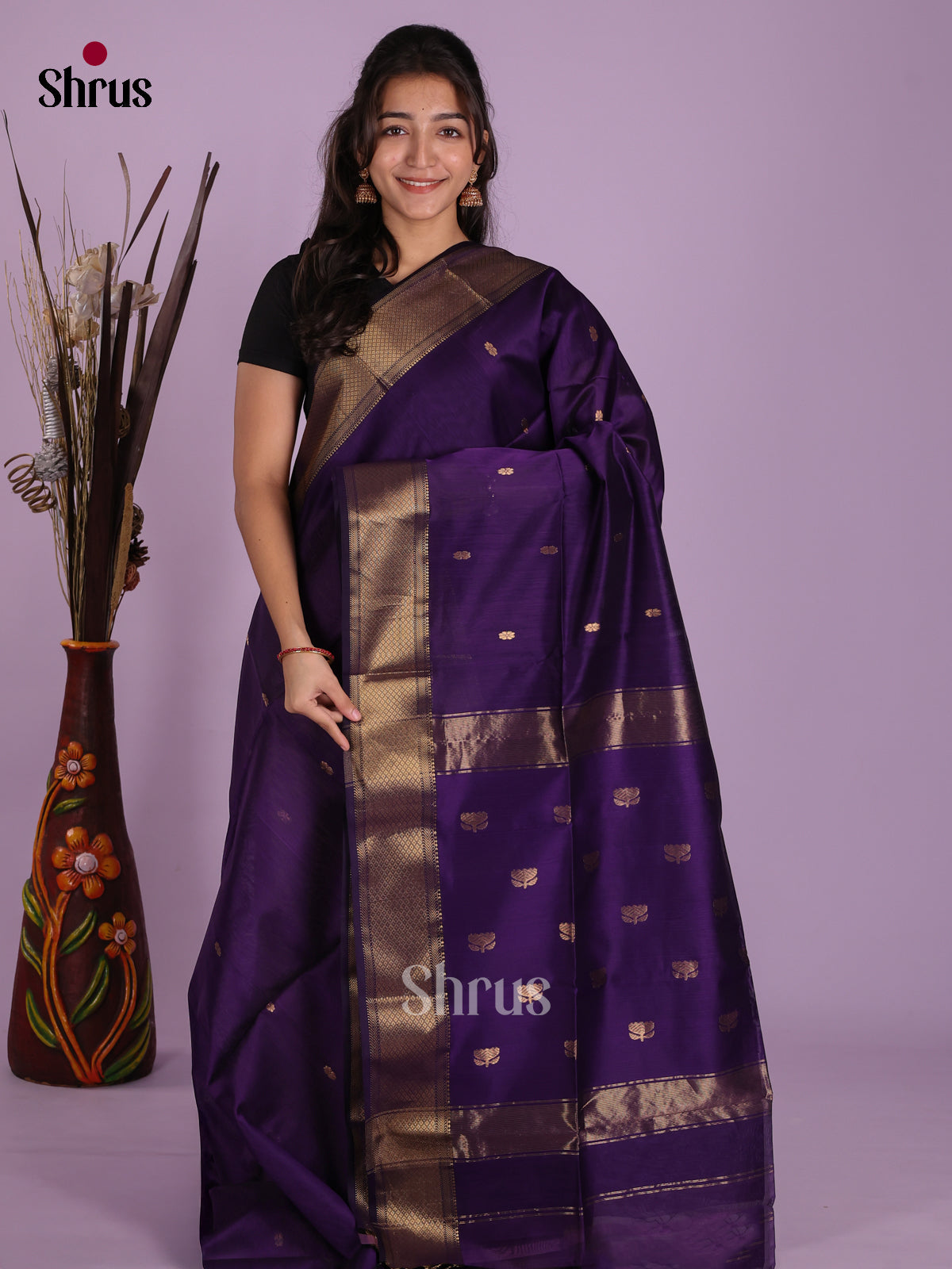 DKS12791 - Maheshwari silkcotton Saree - Shop on Shrus.com