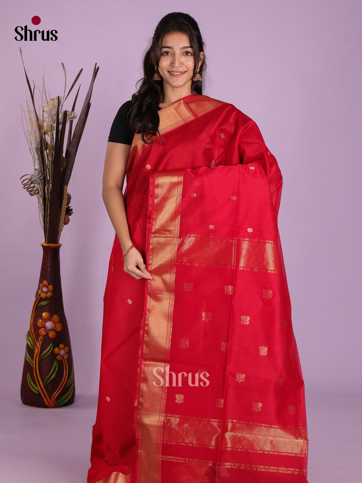 DKS12792 - Maheshwari silkcotton Saree - Shop on Shrus.com