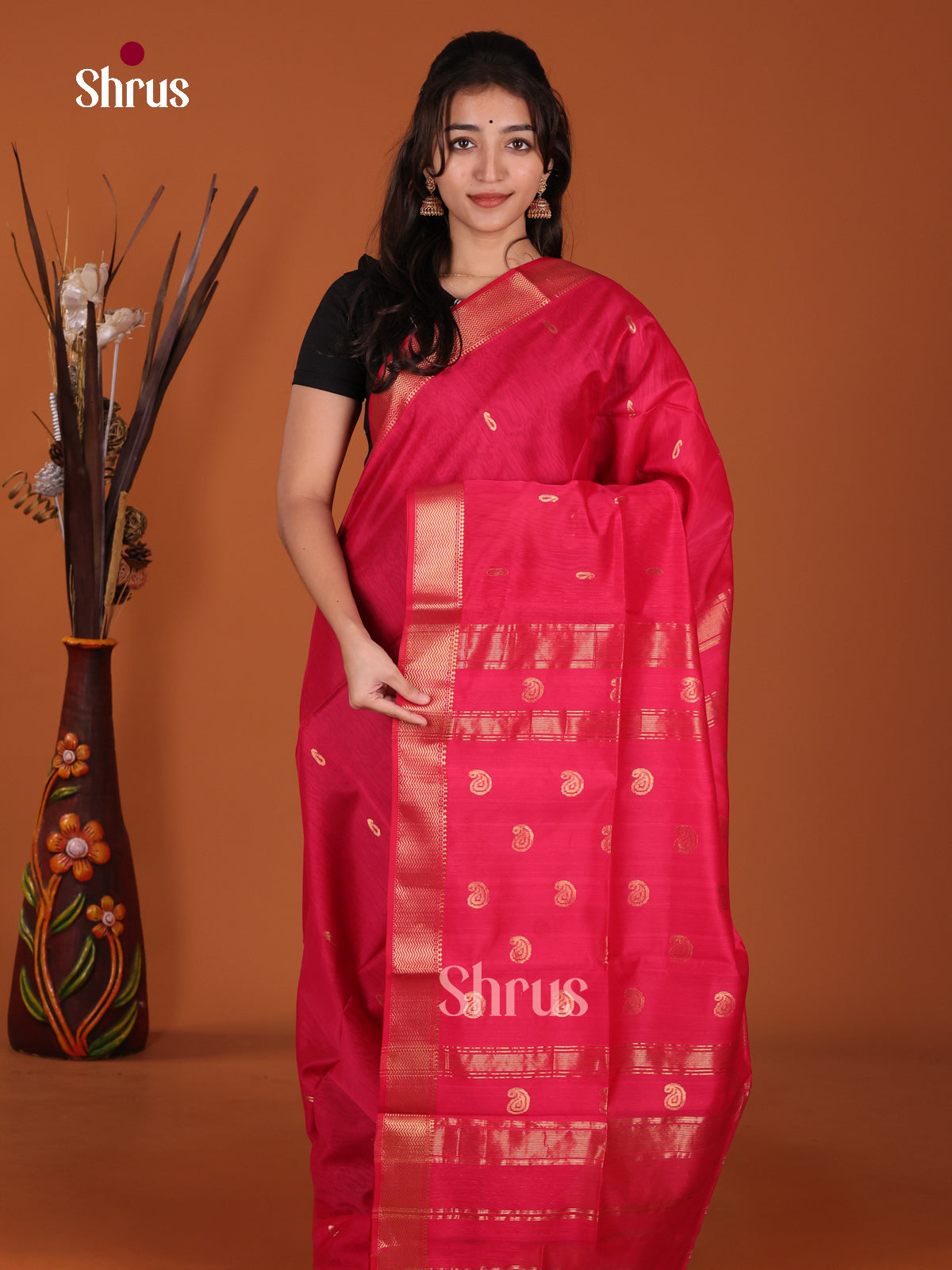 DKS12805 - Maheshwari silkcotton Saree