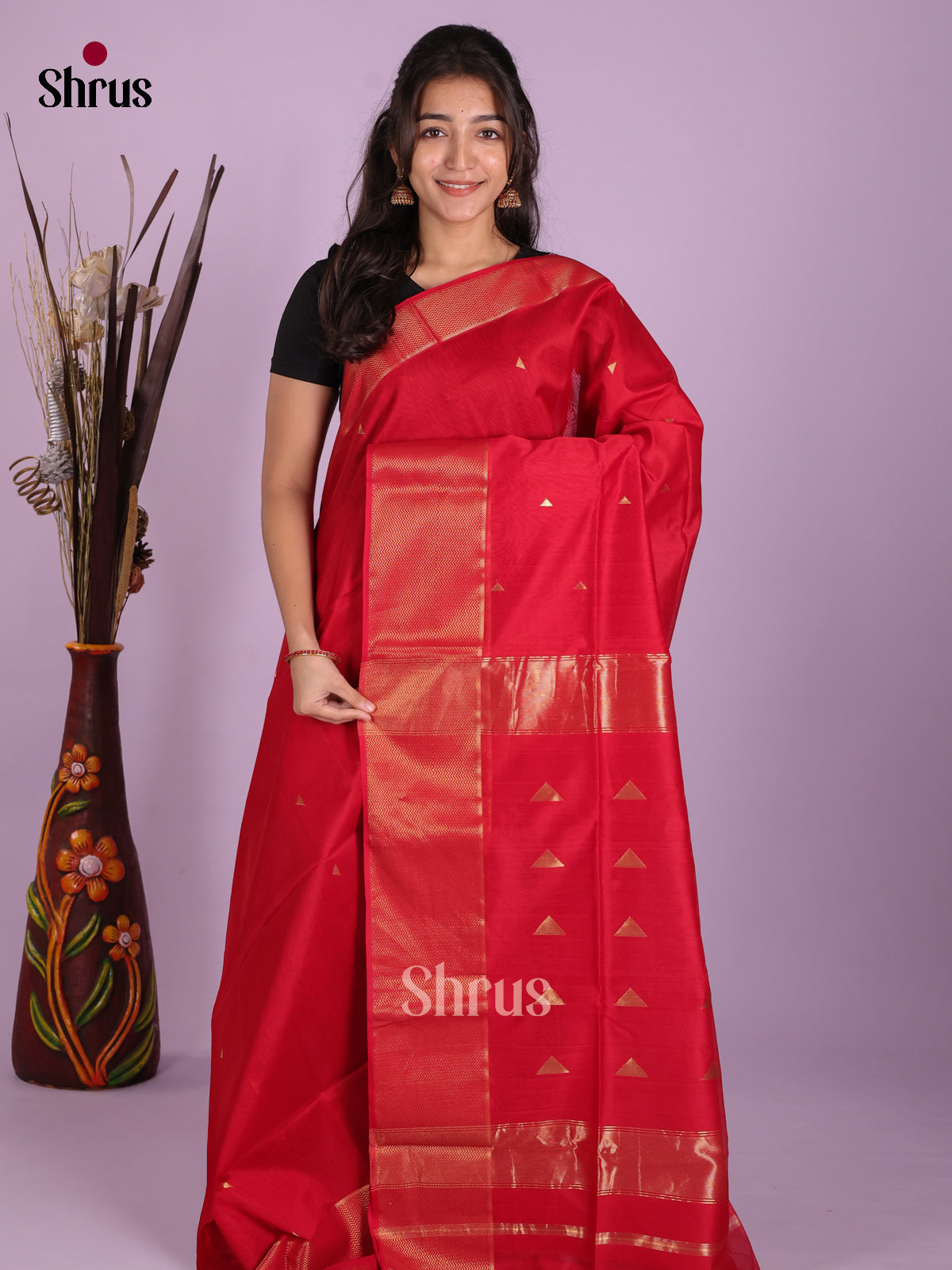 DKS12822 - Maheshwari silkcotton Saree - Shop on Shrus.com