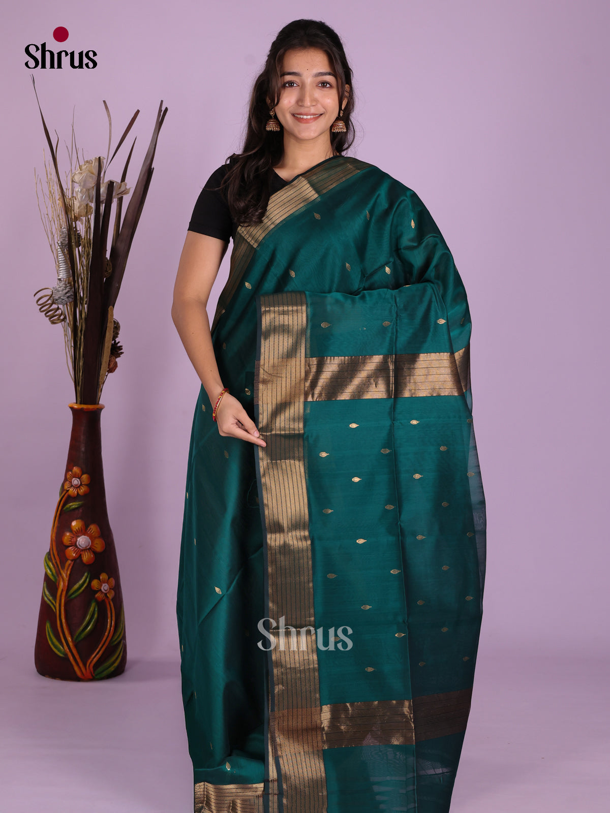 DKS12829 - Maheshwari silkcotton Saree - Shop on Shrus.com