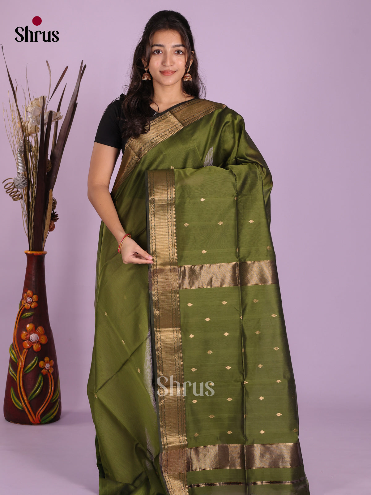 DKS12869 - Maheshwari silkcotton Saree - Shop on Shrus.com
