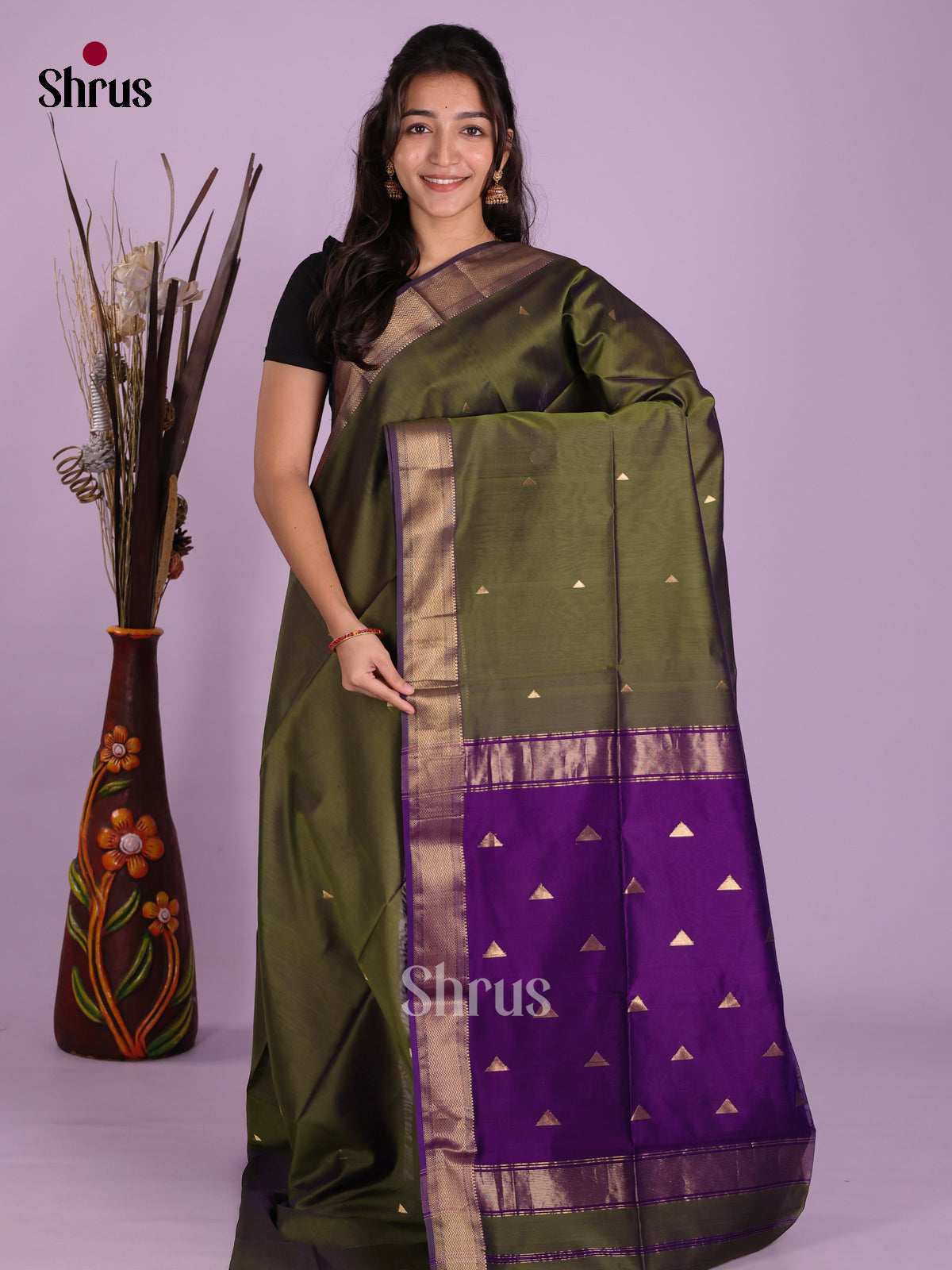 DKS12873 - Maheshwari silkcotton Saree - Shop on Shrus.com