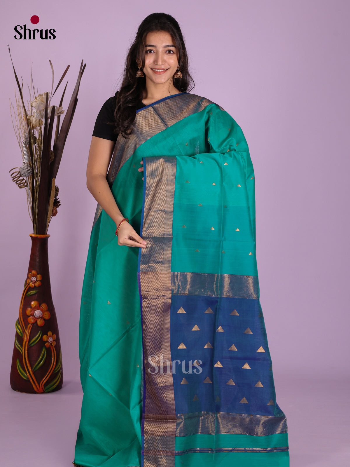 DKS12883 - Maheshwari silkcotton Saree - Shop on Shrus.com