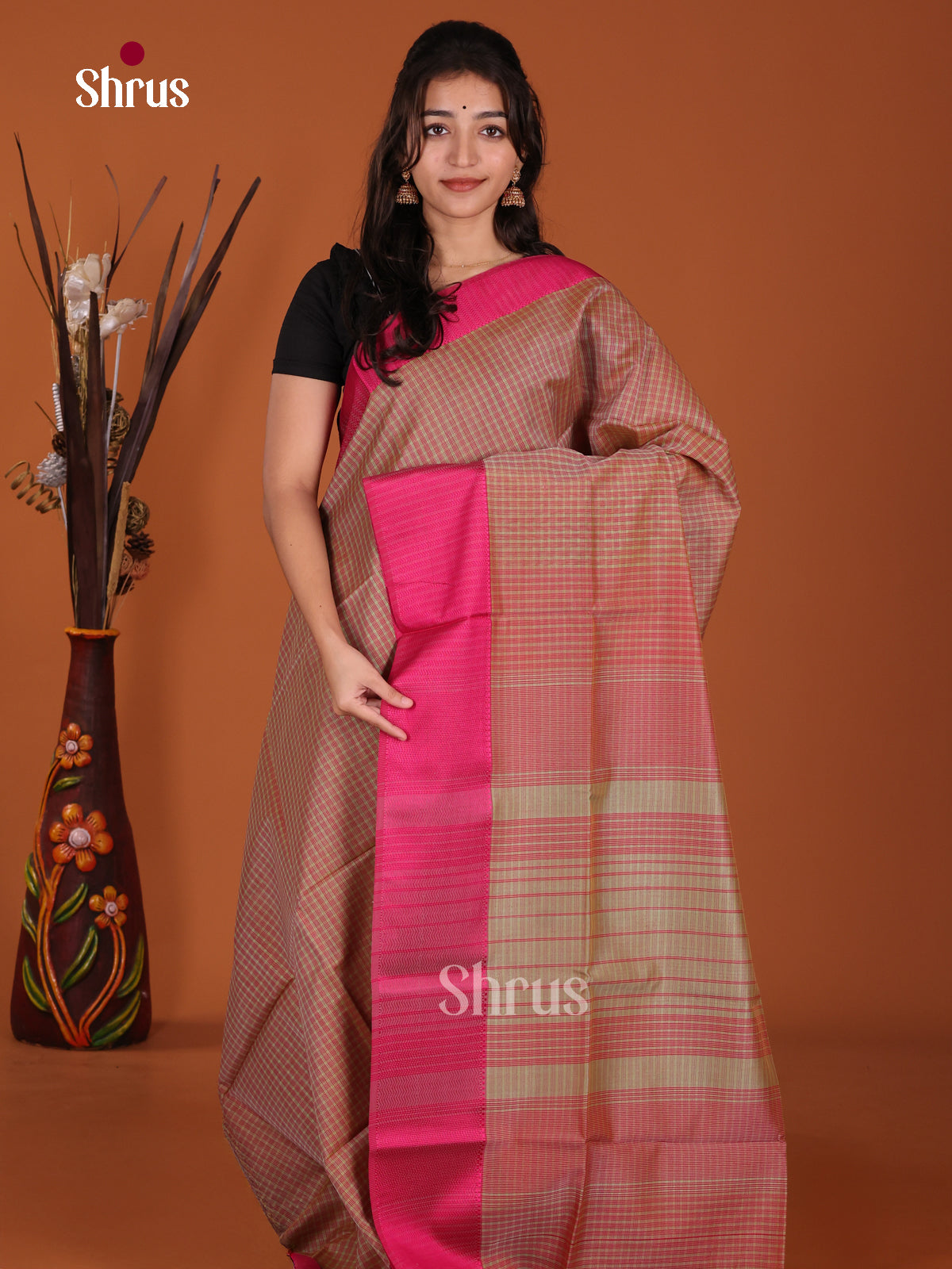 DKS12889 - Maheshwari silkcotton Saree - Shop on Shrus.com