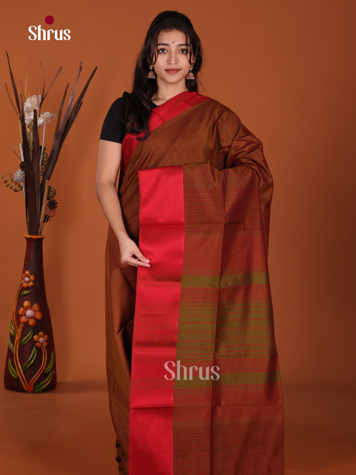 DKS12892 - Maheshwari silkcotton Saree - Shop on Shrus.com