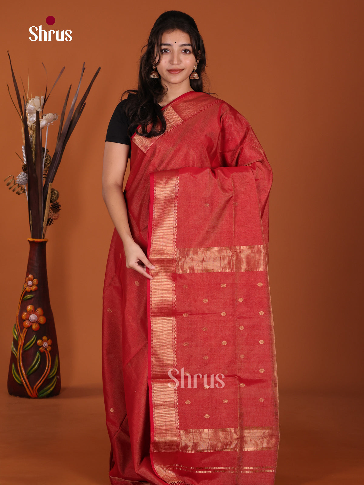 DKS12901 - Maheshwari silkcotton Saree - Shop on Shrus.com
