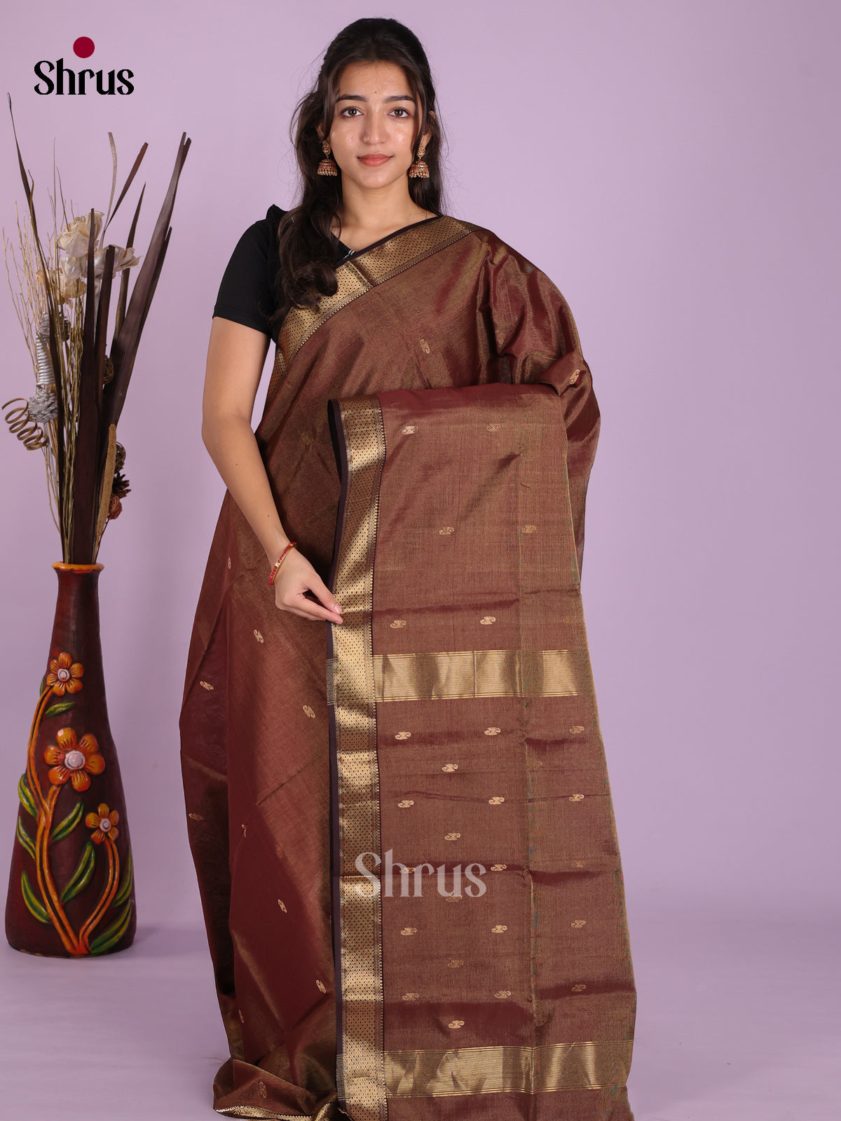 DKS12908 - Maheshwari silkcotton Saree - Shop on Shrus.com