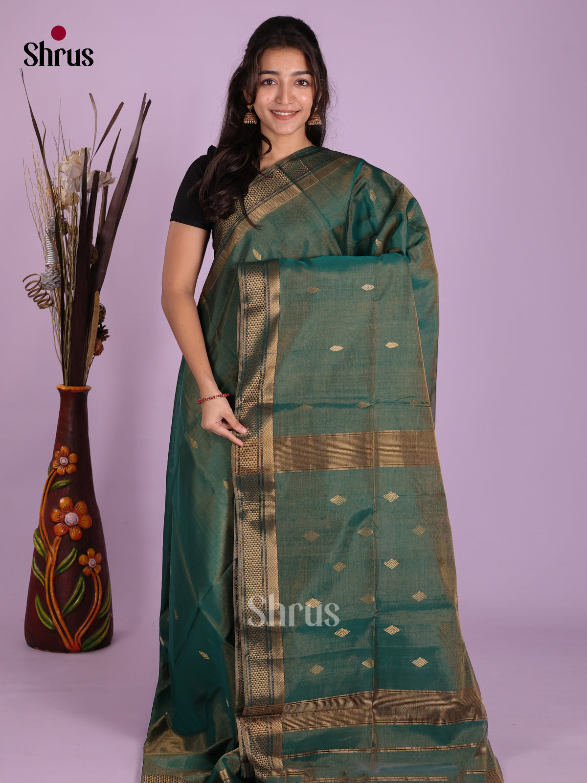 DKS12938 - Maheshwari silkcotton Saree - Shop on Shrus.com