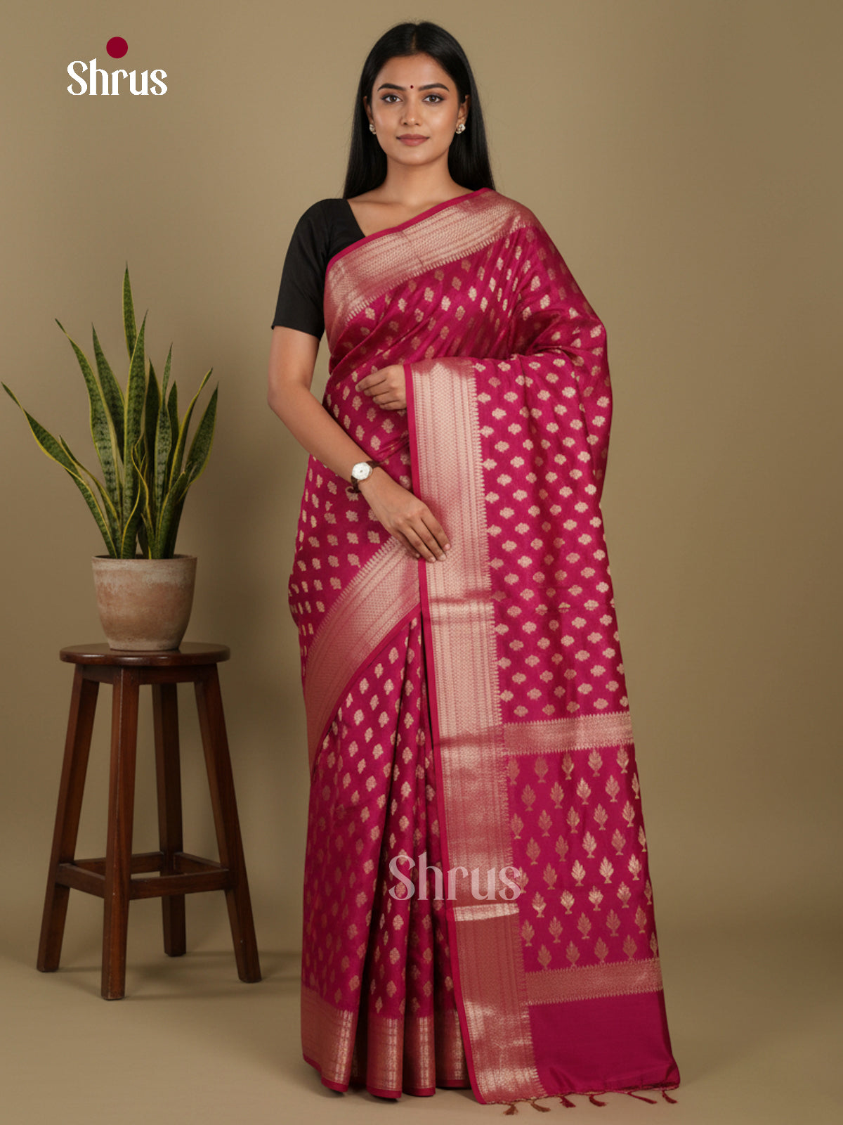 Maroon - Art Maheshwari Saree