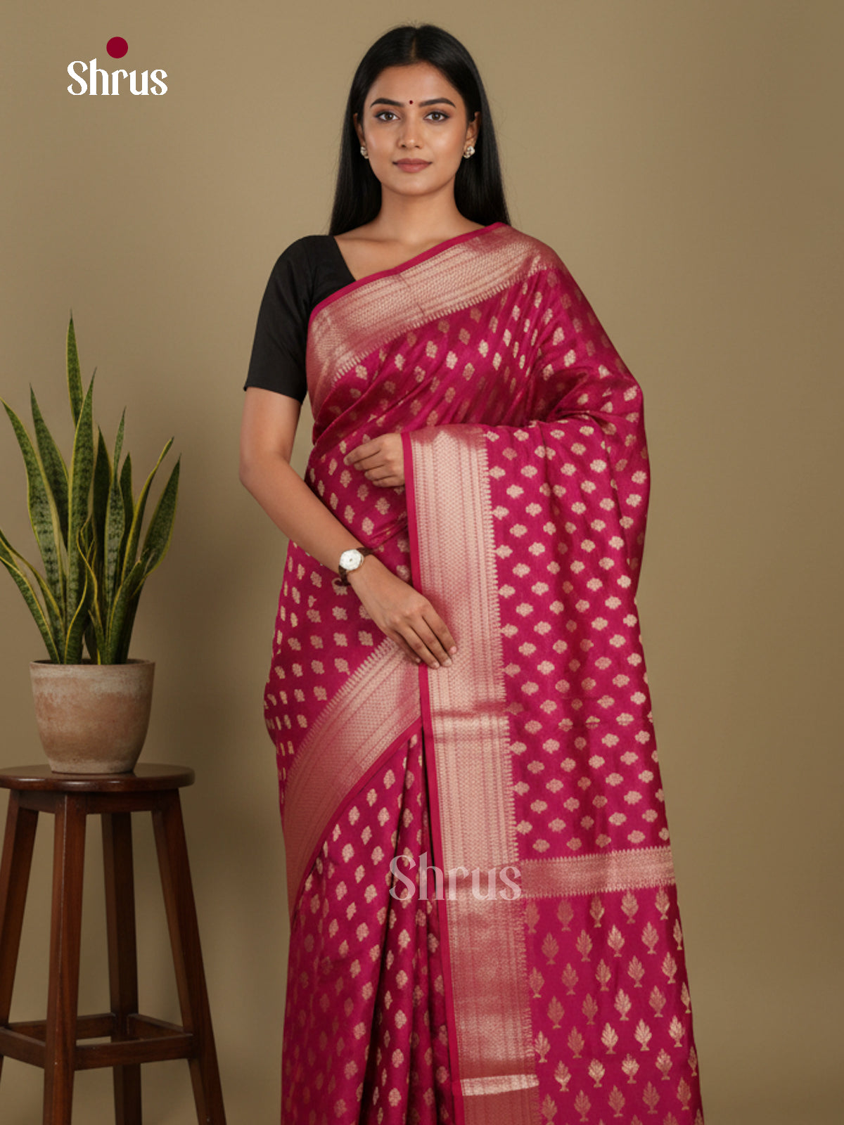 Maroon - Art Maheshwari Saree