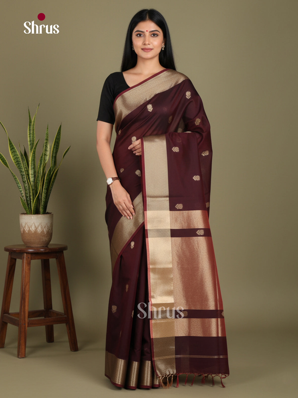 Maroon - Art Maheshwari Saree