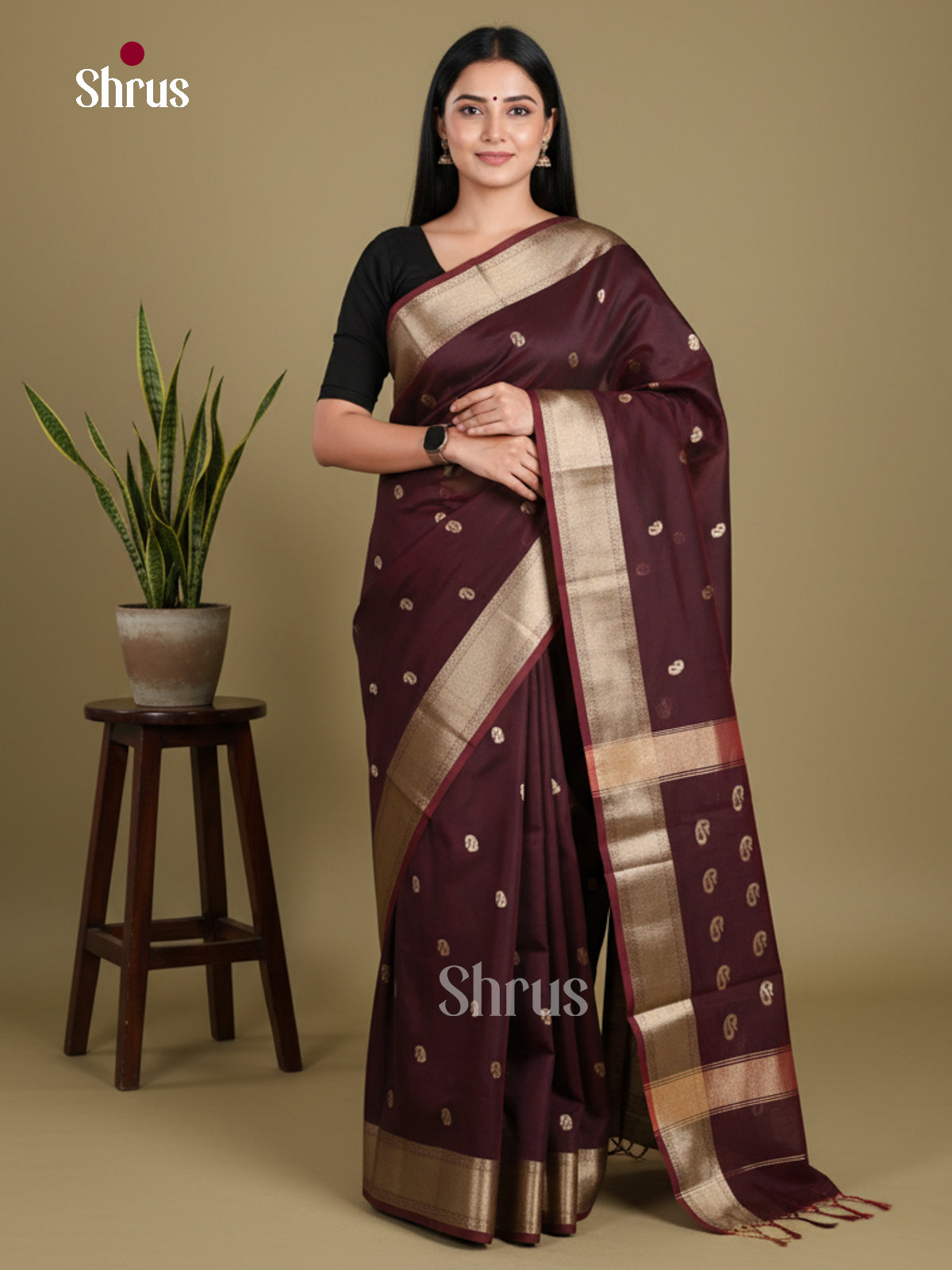 Maroon - Art Maheshwari Saree