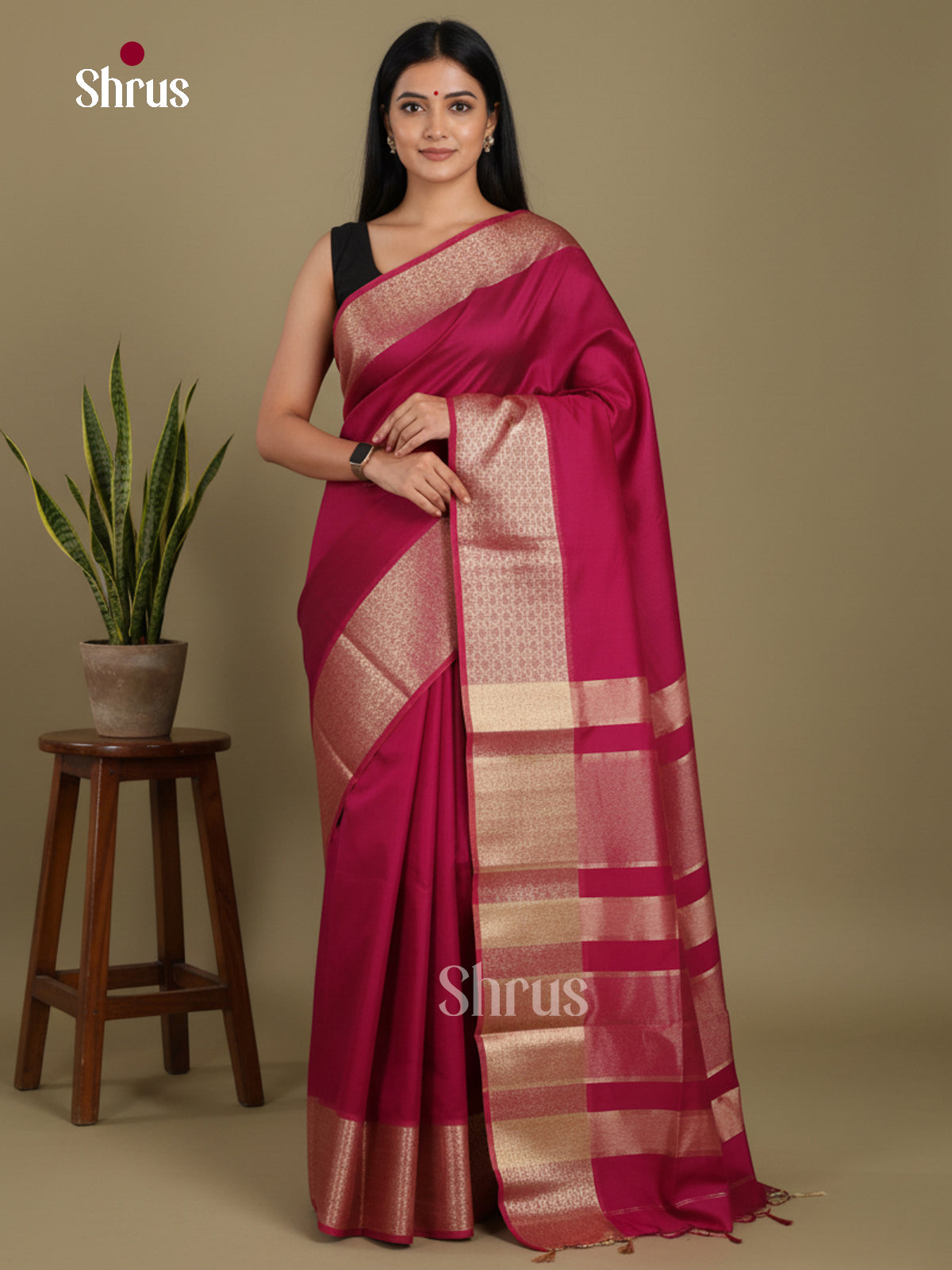 Maroon - Art Maheshwari Saree