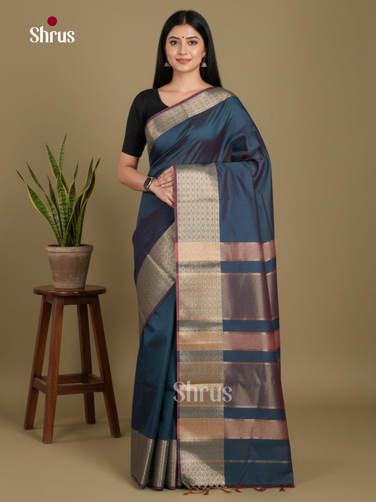 Peacock Blue - Art Maheshwari Saree