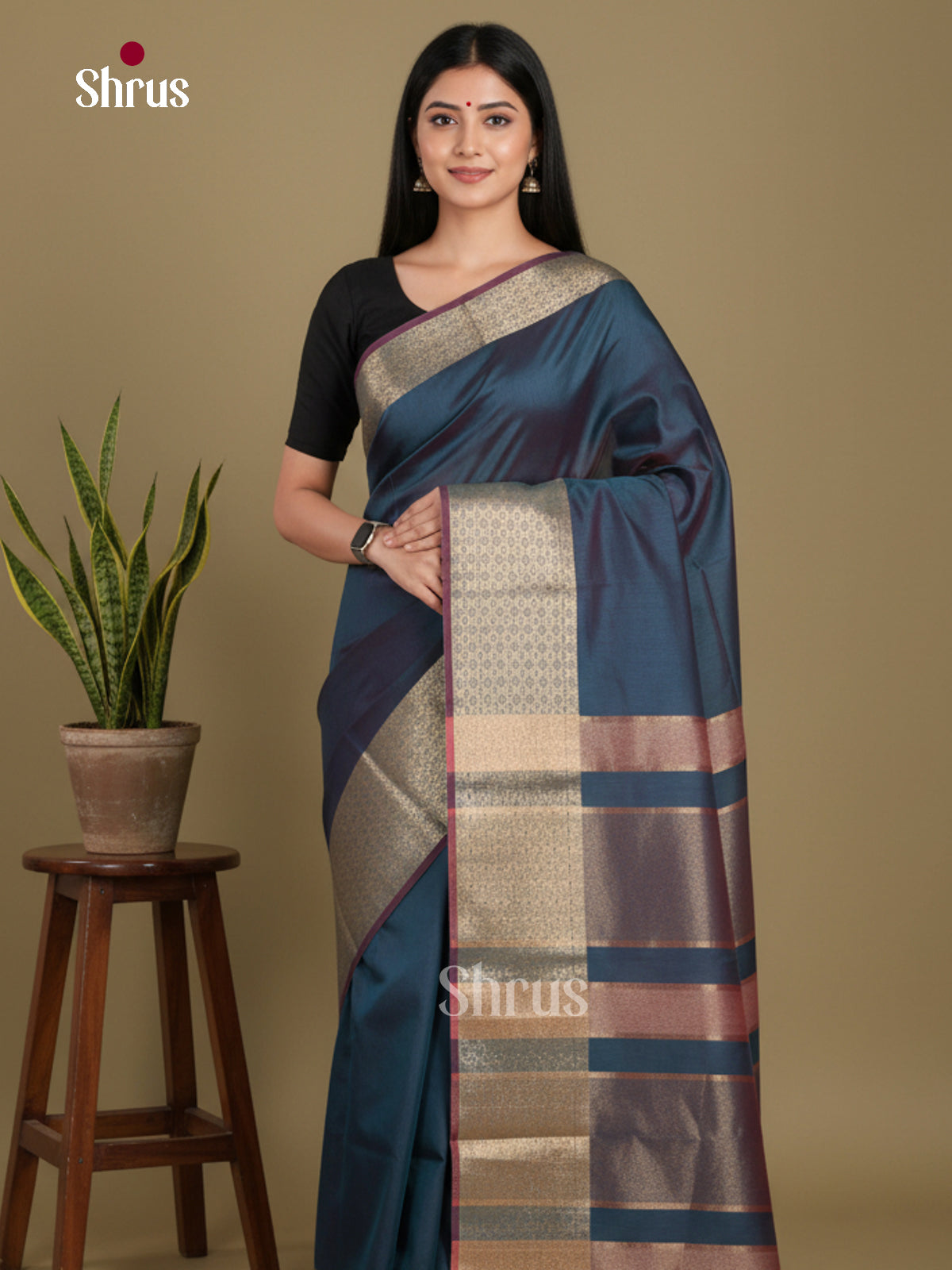 Peacock Blue - Art Maheshwari Saree