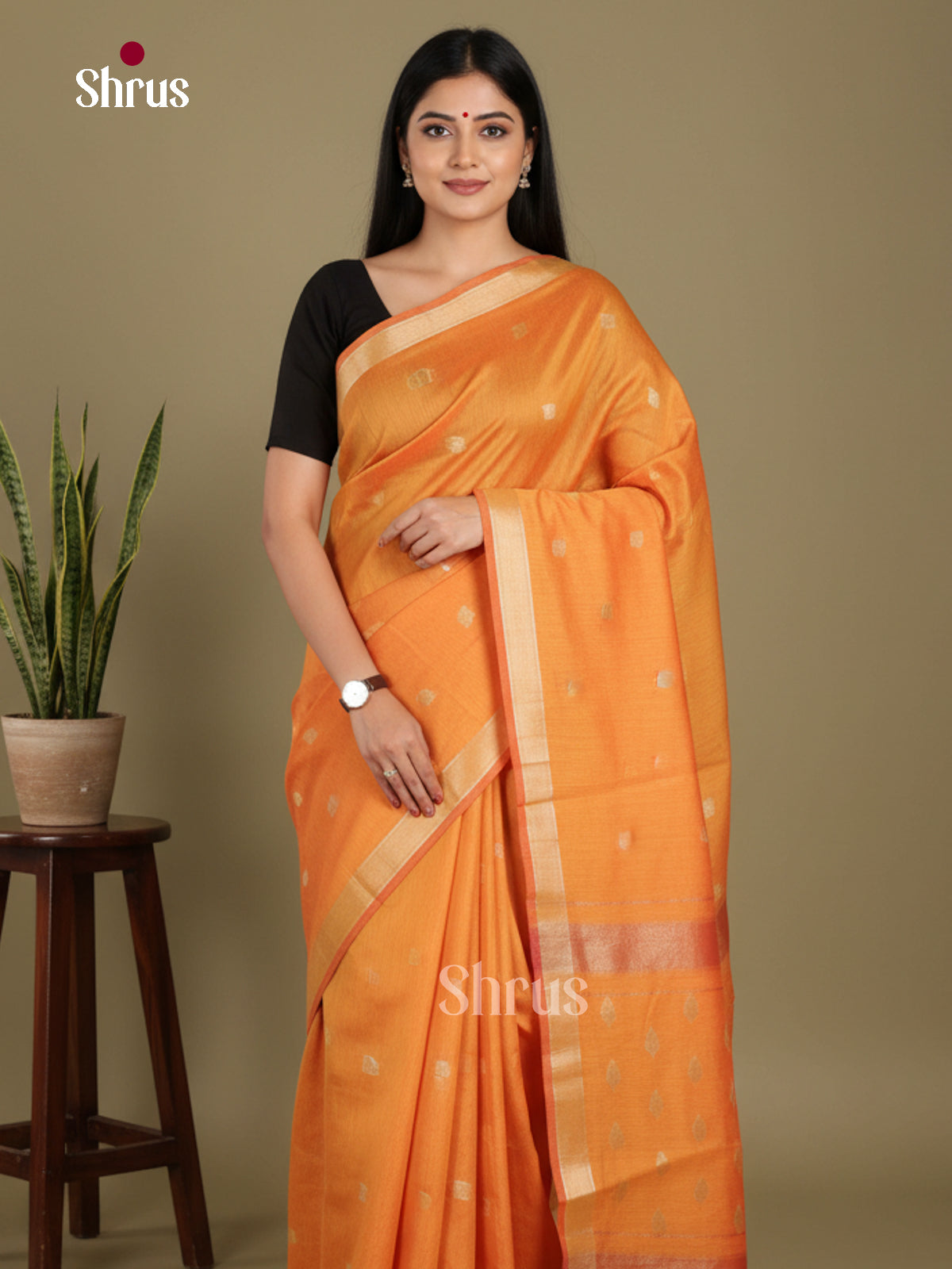 Orange - Art Maheshwari Saree