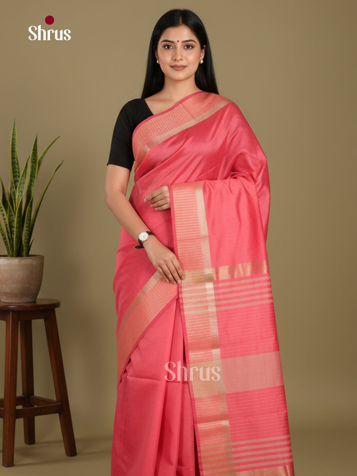 Peachish Pink- Art Maheshwari Saree