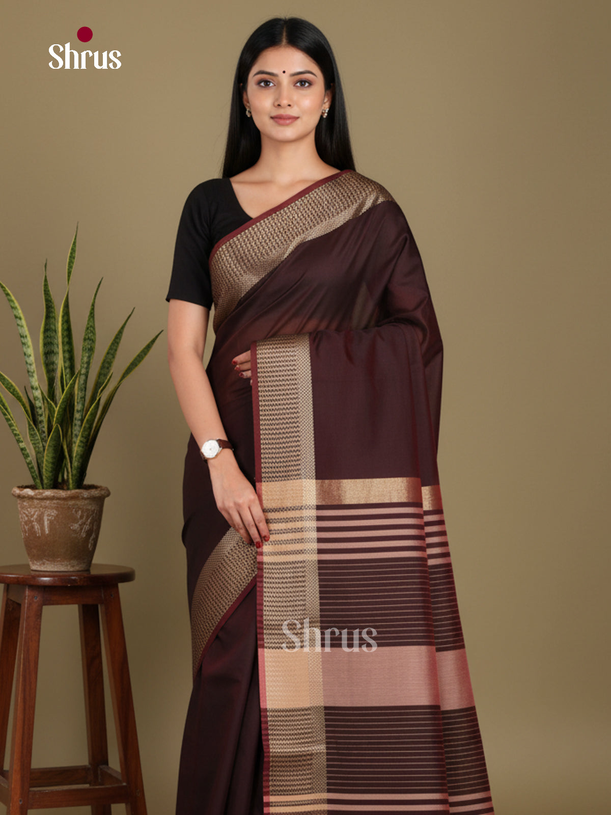 Brown - Art Maheshwari Saree
