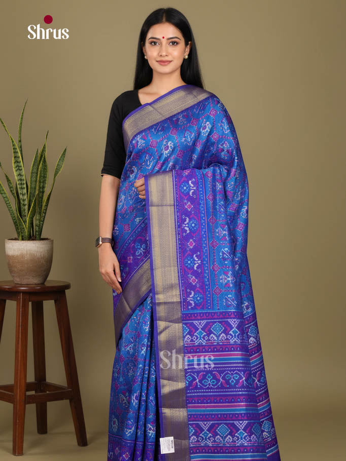 Blue & Purple- Semi Patola Saree