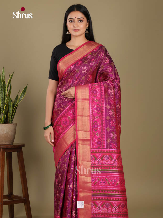 Purple & Pink - Semi Patola Saree